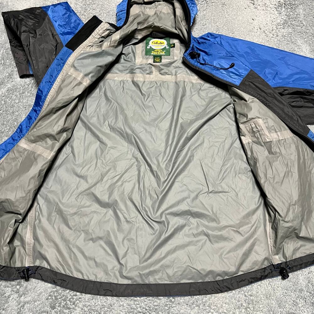 Cabela's Jacket Mens Medium DryPlus Windbreaker Rain Nylon Hooded ** - Picture 8 of 9